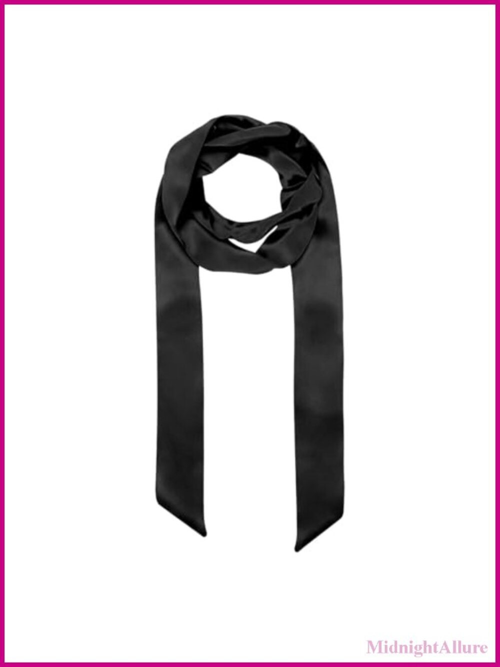 Polyester Long Skinny Scarf Satin Belt Neckerchief for Women Multipurpose